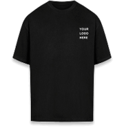 Oversized drop shoulder round neck tshirt with custom logo printing