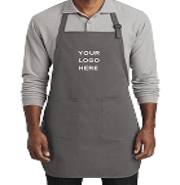 Cotton aprons with or without pocket, customizable for chefs and industrial kitchens
